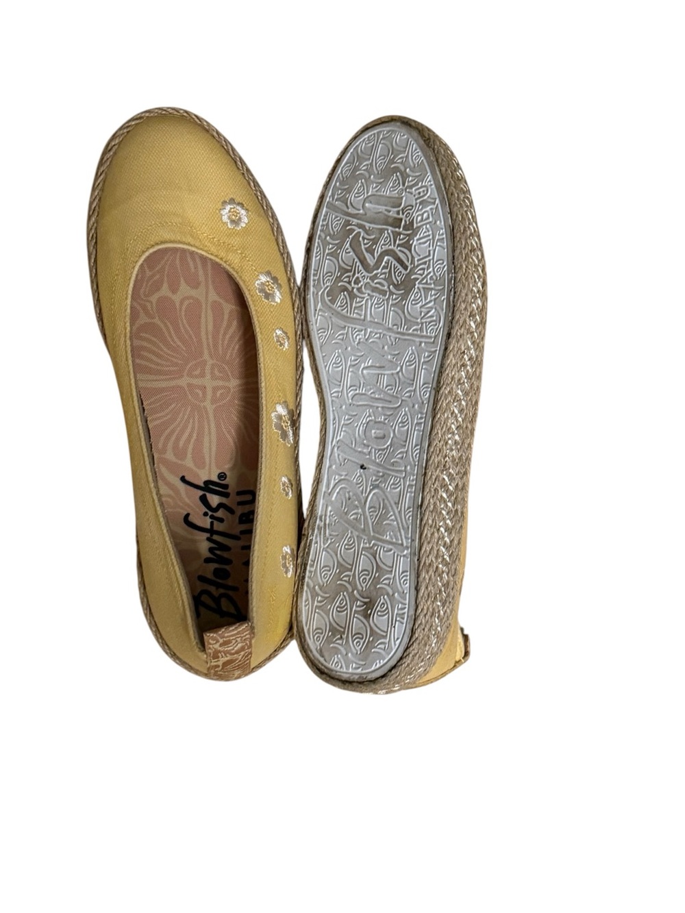 Blowfish Yellow Canvas Floral Embroidered Ballet Flats - Picture 4 of 4